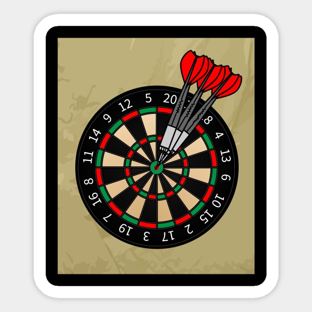 Dartboard Dart Player With Darts Arrows Sticker by flofin